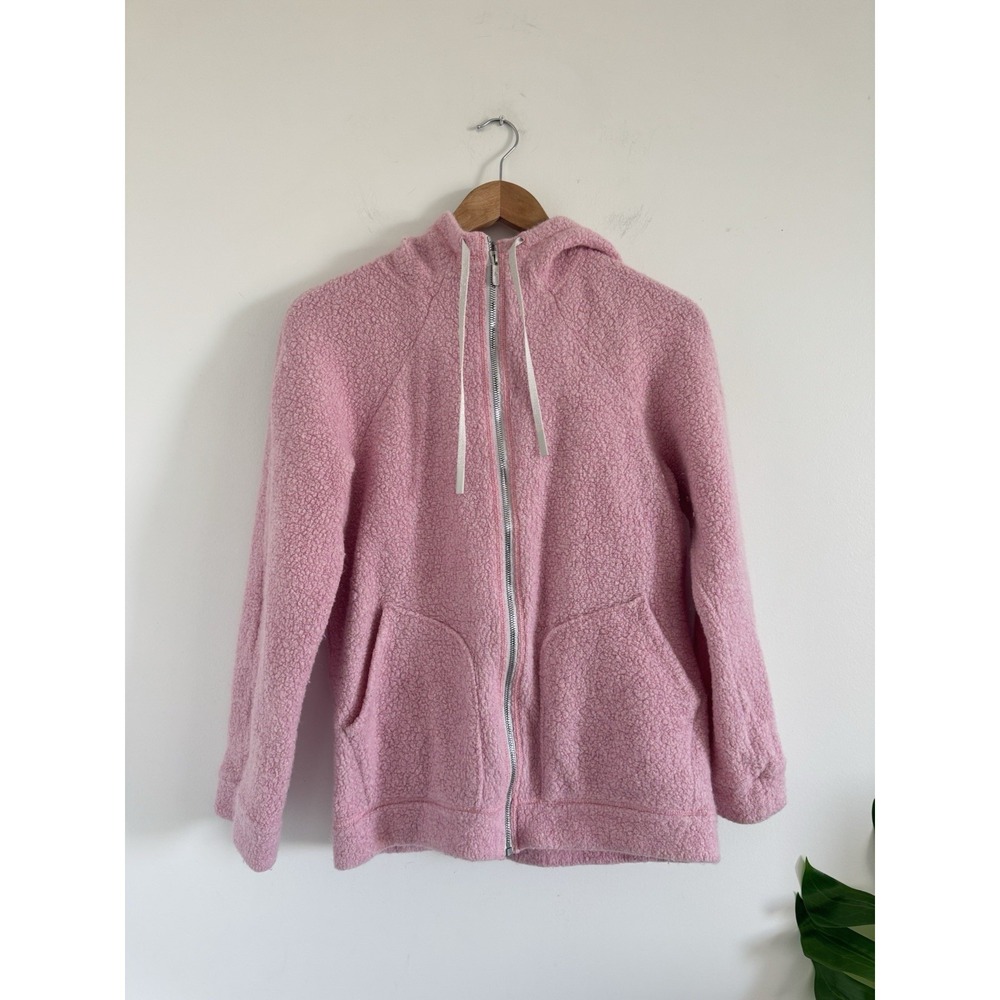 Lululemon Women's 6 Pink Wool So Sherpa Teddy Hooded  Full‎ Zip Jacket